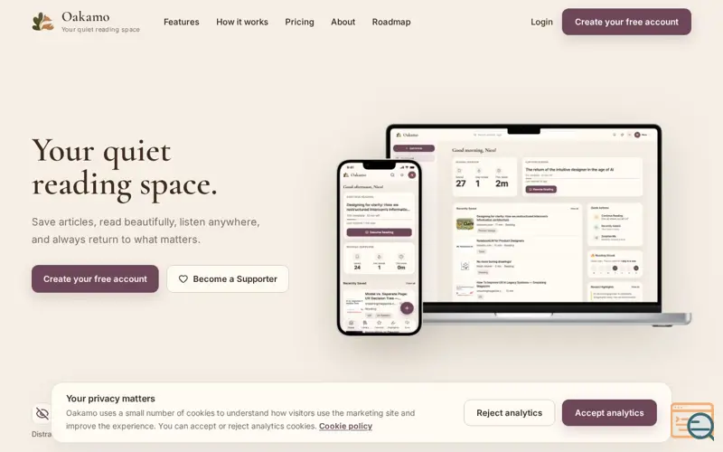 Screenshot of Oakamo