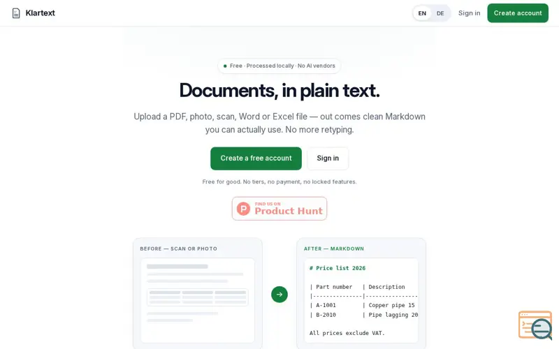 Screenshot of Klartext