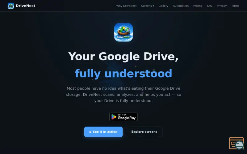 Screenshot of DriveNest – Google Drive Analyzer
