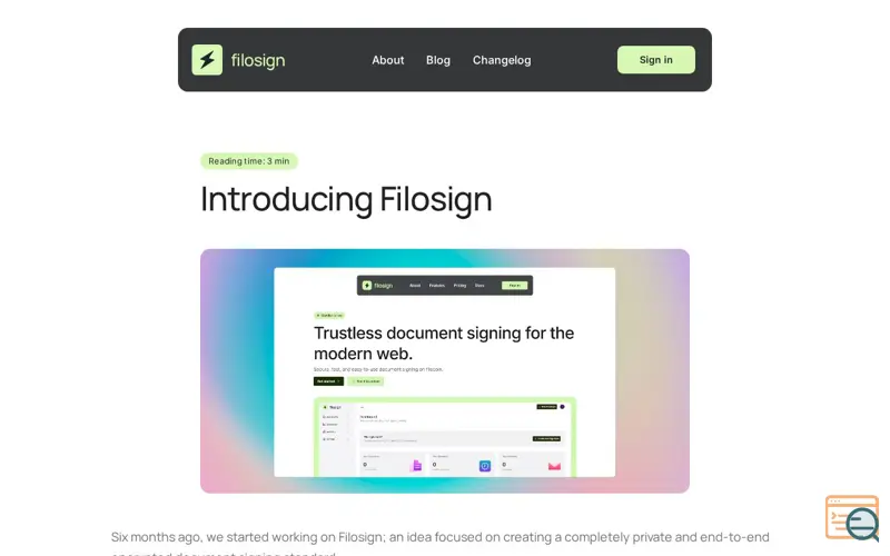 Screenshot of Filosign (Beta)