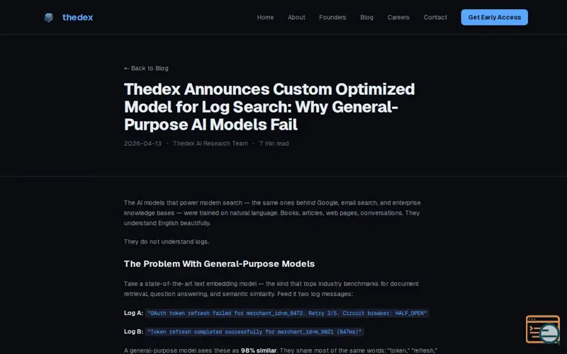 Screenshot of Thedex