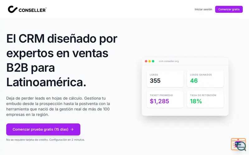 Screenshot of Conseller CRM