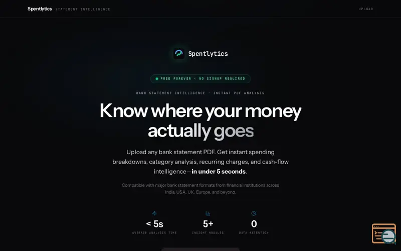 Screenshot of Spentlytics