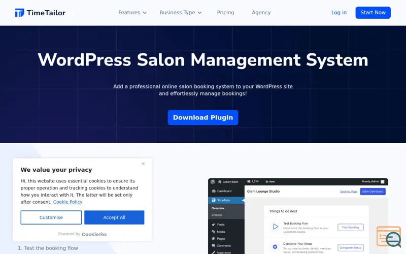 Screenshot of TimeTailor Salon Booking