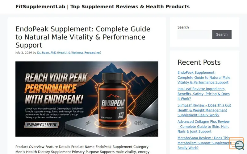 Screenshot of FitSupplementLab - Official Lab