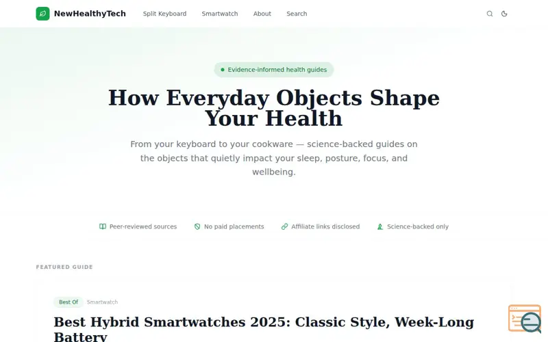 Screenshot of NewHealthyTech