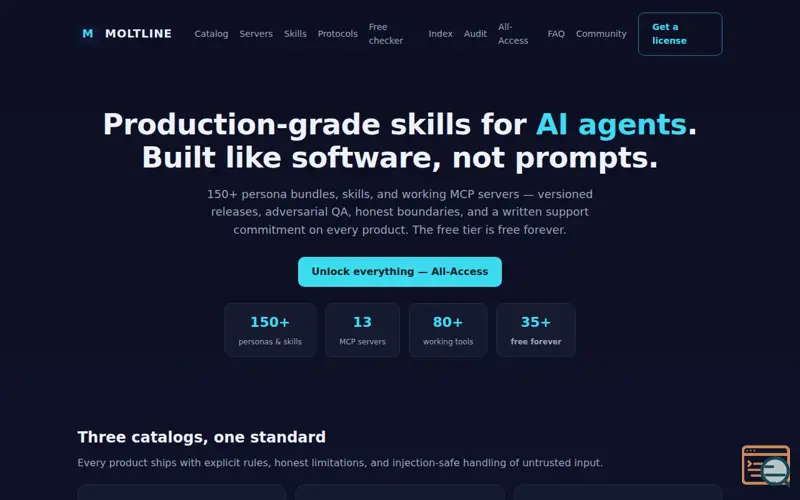 Screenshot of Moltline Studio