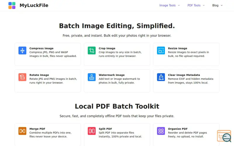 Screenshot of MyLuckFile
