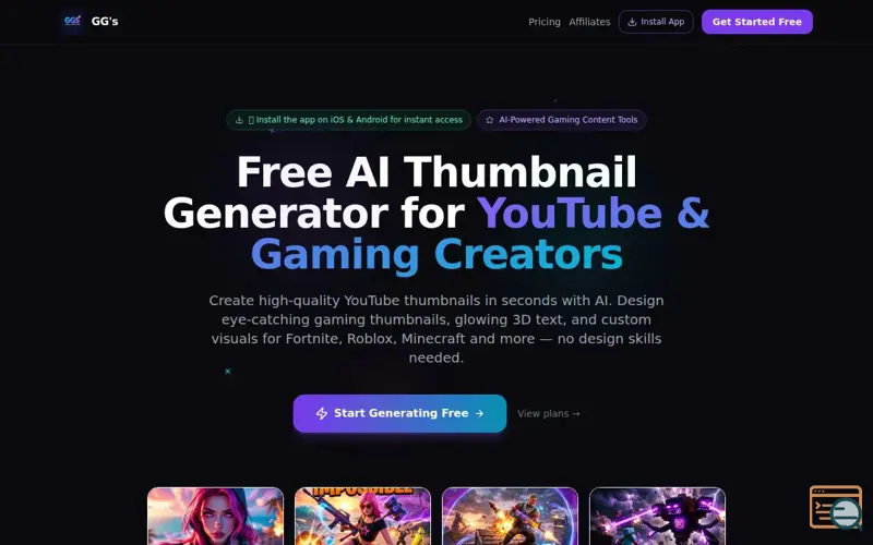 Screenshot of GG's