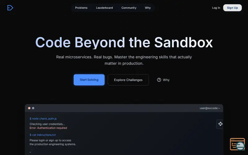 Screenshot of excode