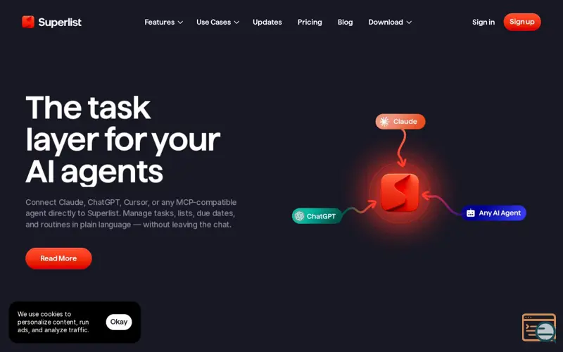 Screenshot of Superlist MCP, a launch using Keybase