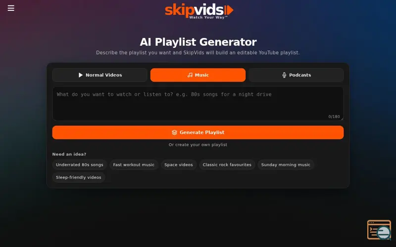 Screenshot of Skipvids