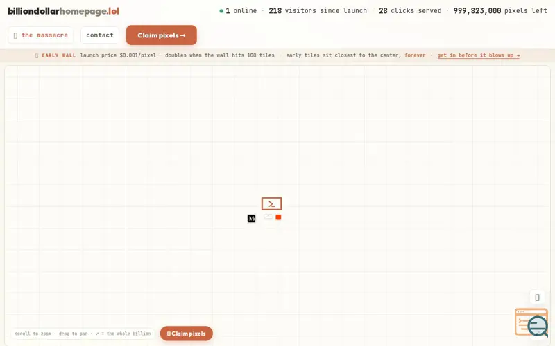 Screenshot of billiondollarhomepage.lol