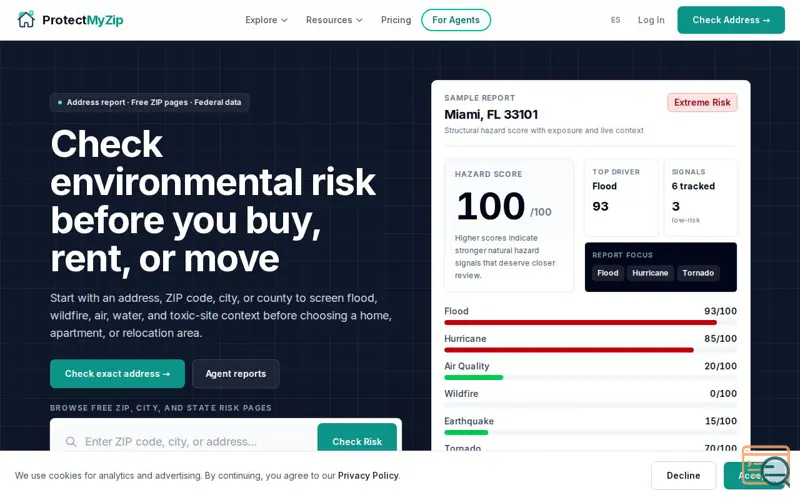 Screenshot of ProtectMyZip