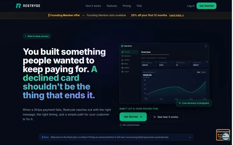 Screenshot of Restryde — Automated Payment Recovery