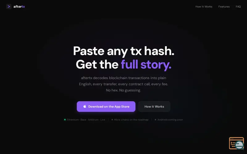Screenshot of aftertx