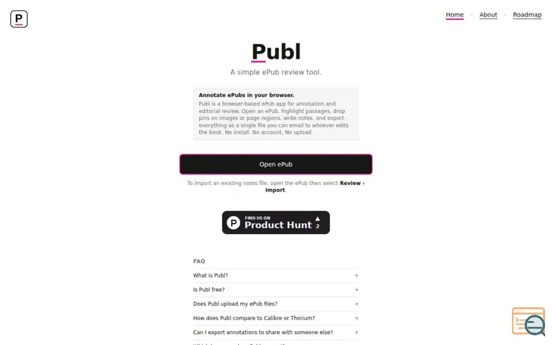 Screenshot of Publ