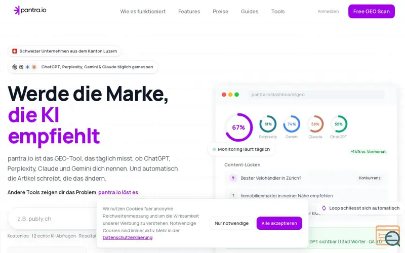 Screenshot of pantra.io