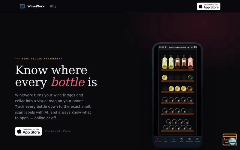 Screenshot of WineWorx