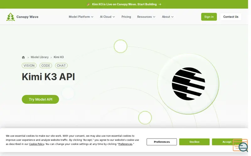Screenshot of Canopywave