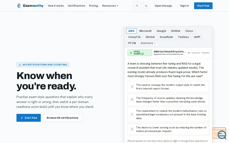Screenshot of Examworthy