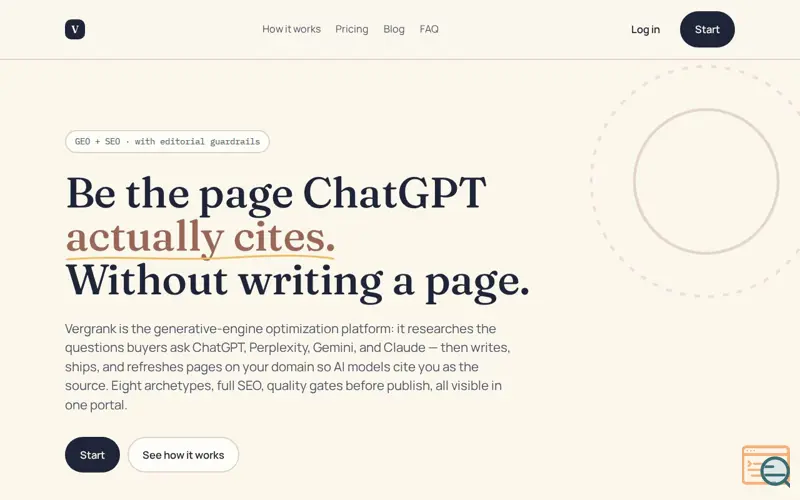 Screenshot of Be the page ChatGPT actually cites