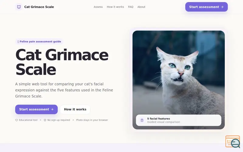 Screenshot of Cat Grimace Scale — Cat Pain Assessment Tool