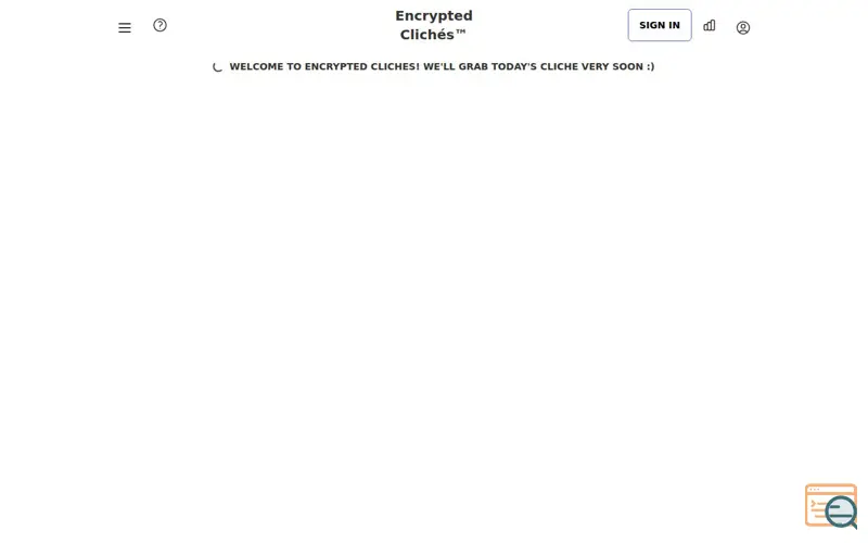 Screenshot of Encrypted Cliches