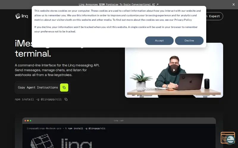 Screenshot of LINQ CLI, a launch using AgentKong