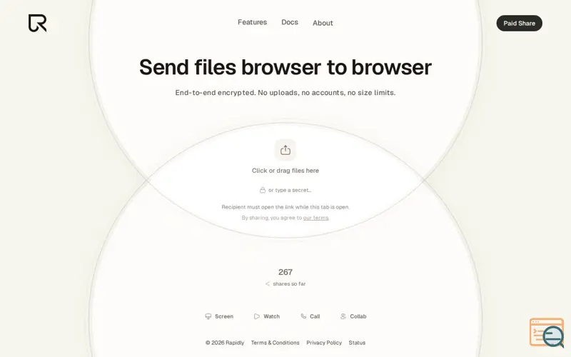 Screenshot of Rapidly, a launch using Cloudflare Stream