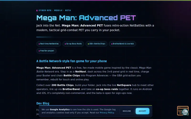 Screenshot of Mega Man: Advanced PET
