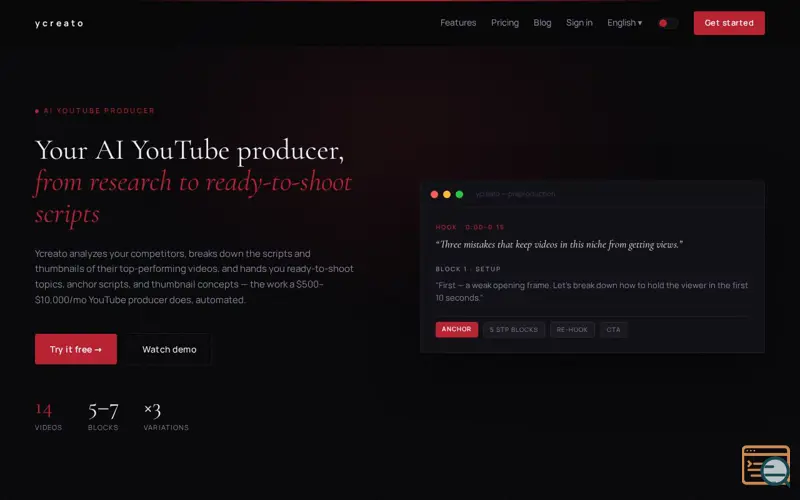 Screenshot of Ycreato