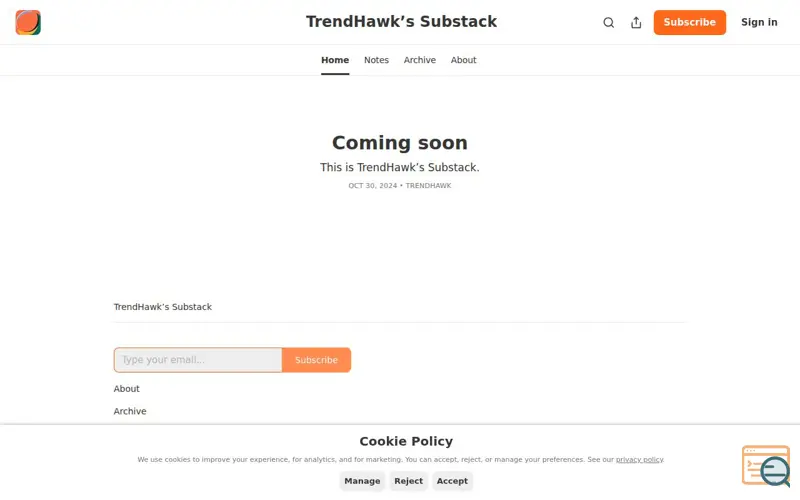 Screenshot of TrendHawk