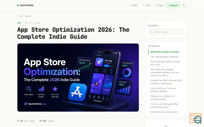 Screenshot of Launchshots
