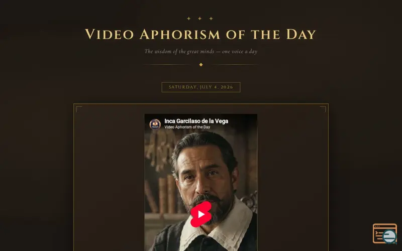 Screenshot of Video Aphorism of the Day
