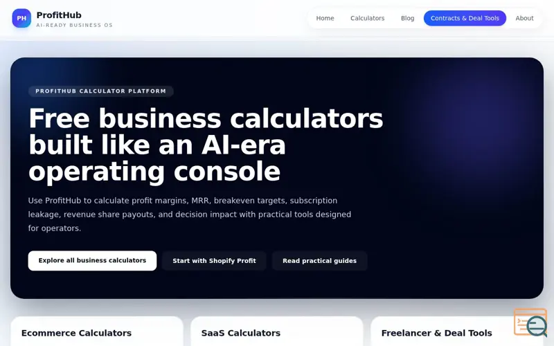 Screenshot of ProfitHub