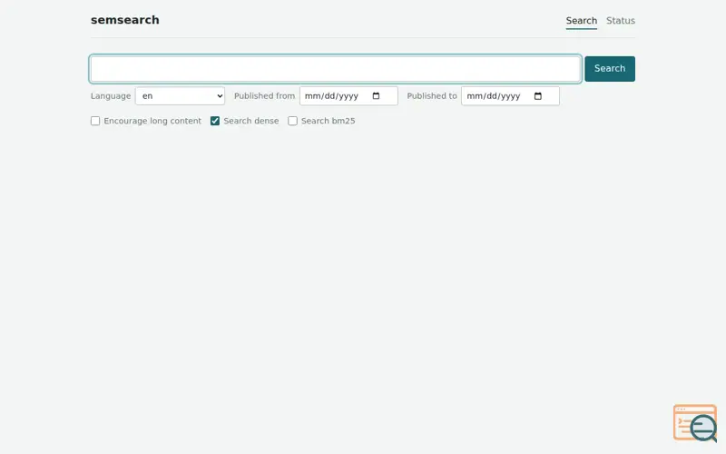 Screenshot of semsearch