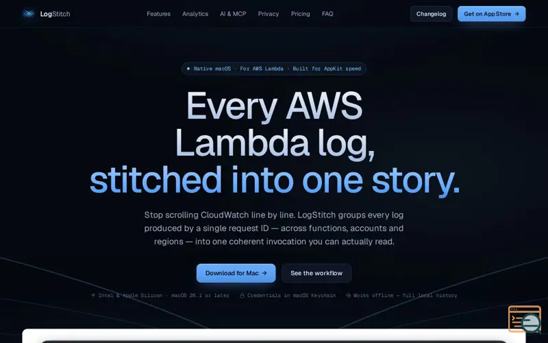 Screenshot of LogStitch