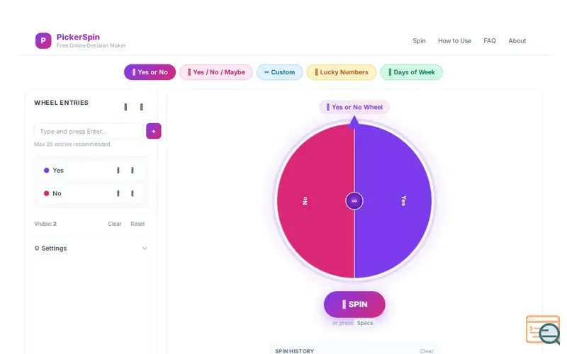 Screenshot of pickerspin.online