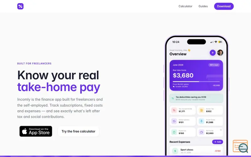 Screenshot of Incomly – Know Your Real Take-Home Pay as a Freelancer