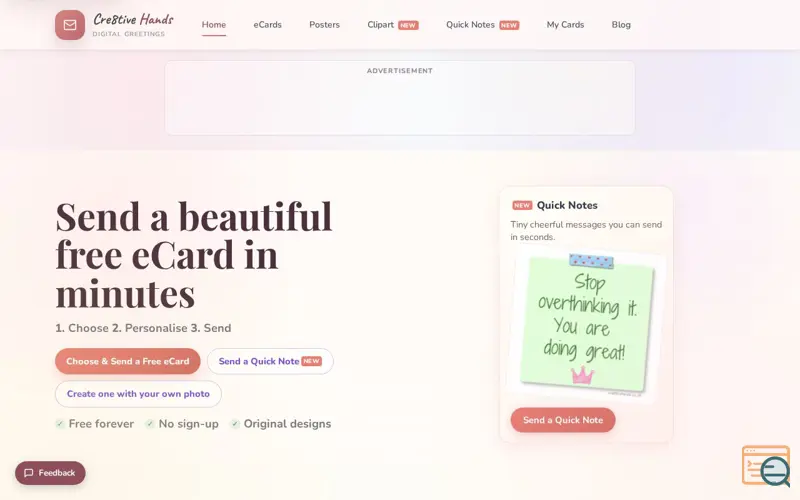 Screenshot of Cre8tive Hands