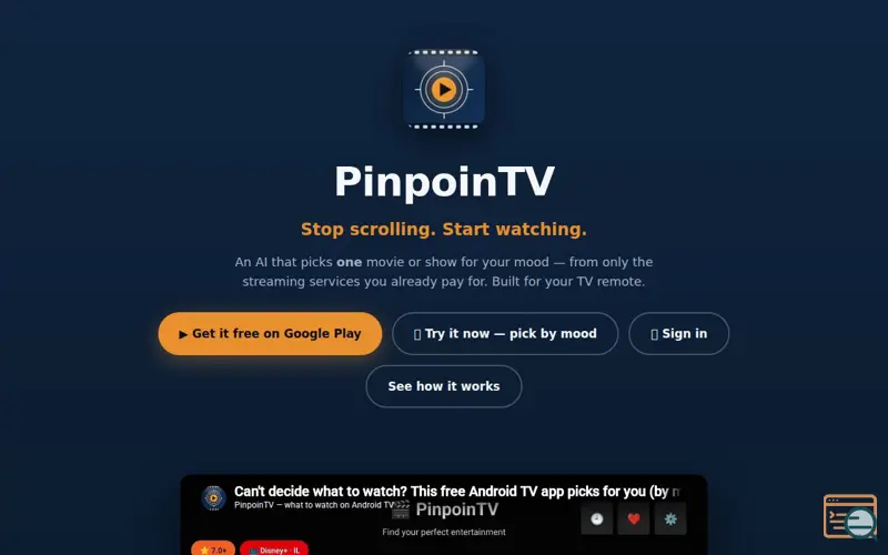 Screenshot of PinpoinTV