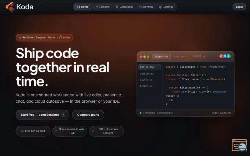 Screenshot of Koda, a launch using Dyna-NS