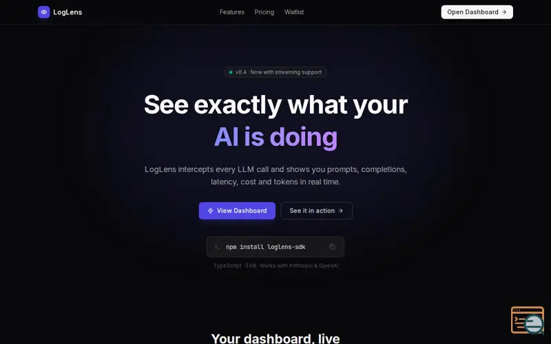Screenshot of Loglens