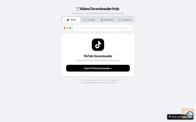 Screenshot of Video Downloader Hub