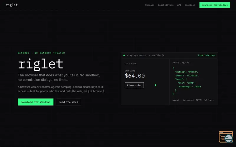Screenshot of Riglet