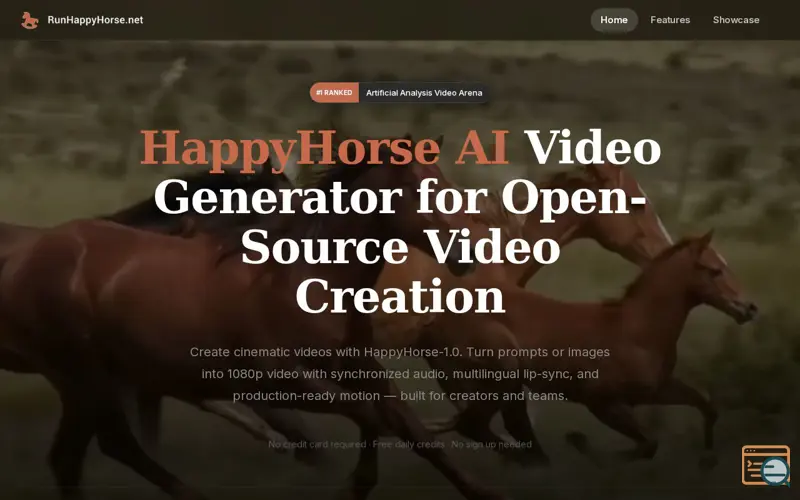Screenshot of happyhorse AI 