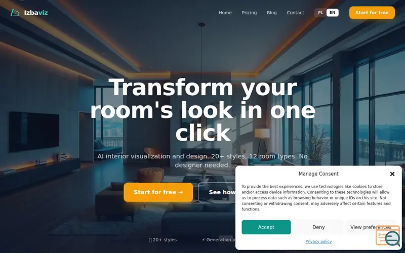 Screenshot of Izbaviz, a launch using dhosting.pl DNS