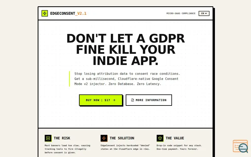 Screenshot of EDGECONSENT