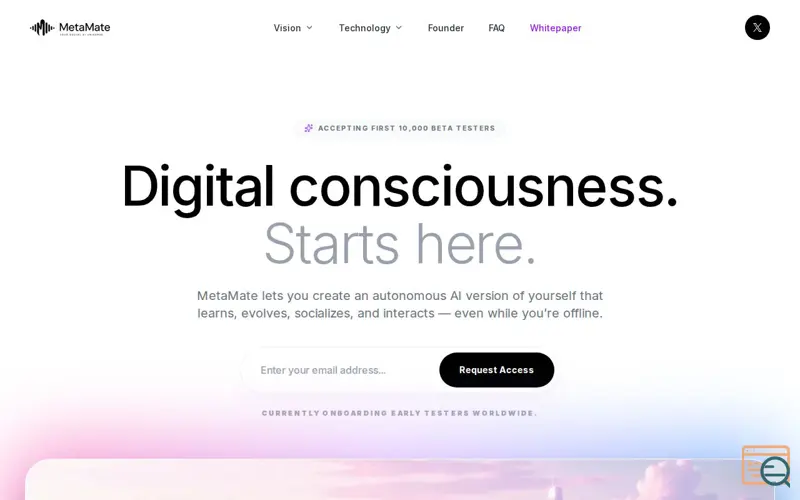 Screenshot of MetaMate, a launch using Orynth
